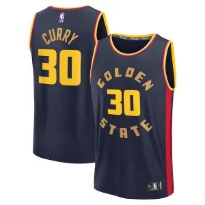 Stephen Curry Golden Elegant State Warriors 2024/25 Fast Break Player Jersey City Edition Navy Great for Fans