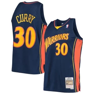 Stephen Curry Golden State Warriors Hardwood Classics Swingman Gorgeous Jersey Navy/White for Basketball Enthusiasts