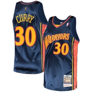 Stephen Curry Unique Golden State Warriors 2009/10 Hardwood Classics Authentic Jersey Navy for Basketball Enthusiasts