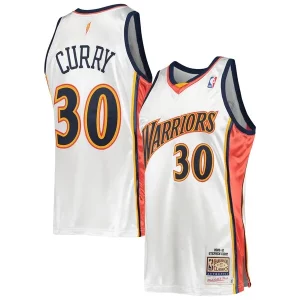 Stephen Eye - catching Curry Golden State Warriors 2009/10 Hardwood Classics Authentic Jersey White Must - Have for Jerseys Lovers