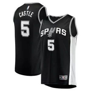 Stephon Castle San Antonio Spurs 2024 NBA Draft Fast Break Player Jersey Icon Edition Stylish Black Ideal for Collectors
