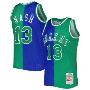 Steve Nash Dallas Mavericks Hardwood Classics 1998/99 Trendy Split Swingman Jersey Blue/Green Great for Fans