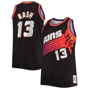 Steve Nash Phoenix Suns Big & Tall 1996/97 Eye - catching NBA 75th Anniversary Diamond Swingman Jersey Black Ideal for Collectors