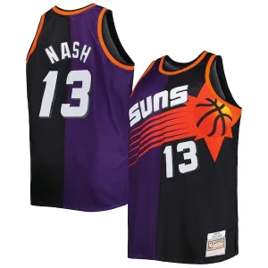 Steve Nash Phoenix Suns Big & Tall Hardwood Classics 1996/97 Split Swingman Jersey Purple/Black Chic Great for Fans