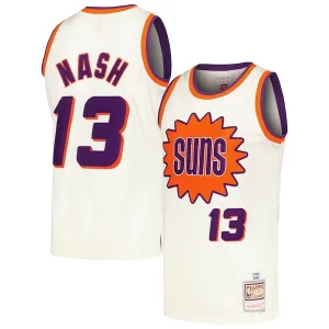 Steve Nash Phoenix Suns Chainstitch Stylish Swingman Jersey Cream Perfect for Game Day