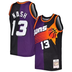 Steve Nash Phoenix Suns Hardwood Classics 1996/97 Split Unique Swingman Jersey Purple/Black Must - Have for Jerseys Lovers