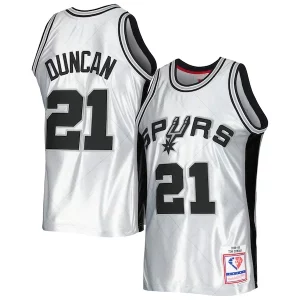 Tim Chic Duncan San Antonio Spurs 1998/99 Hardwood Classics 75th Anniversary Swingman Jersey Platinum Ideal for Collectors