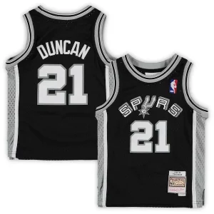 Tim Duncan Elegant San Antonio Spurs Preschool 1998/99 Hardwood Classics Throwback Team Jersey Black for Basketball Enthusiasts