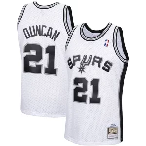 Tim Duncan San Antonio Spurs 1998/99 Hardwood Classics Swingman Premium Jersey White for Basketball Enthusiasts