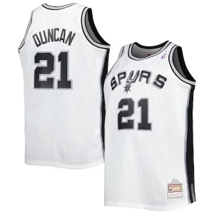 Tim Duncan San Antonio Spurs Big & Tall Hardwood Classics 1998/99 Premium Swingman Jersey White/Black Great for Fans