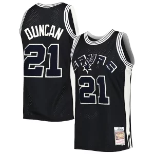 Tim Duncan San Antonio Spurs Stylish 1998/99 Hardwood Classics Off Court Swingman Jersey Black Great for Fans