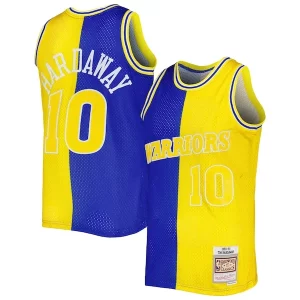 Tim Hardaway Golden State Warriors Hardwood Classics 1990/91 Split Swingman Eye - catching Jersey Royal/Gold Great for Fans