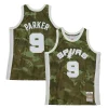 Tony Parker San Antonio Spurs Hardwood Unique Classics 2000/01 Ghost Green Swingman Jersey Camo Must - Have for Jerseys Lovers