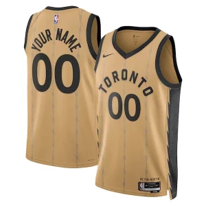 Toronto Raptors Nike Unisex 2023/24 Custom Swingman Jersey Elegant Gold City Edition for Basketball Enthusiasts