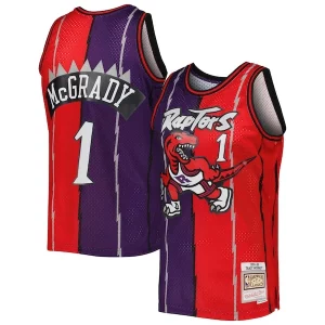 Tracy Premium McGrady Toronto Raptors Hardwood Classics 1998/99 Split Swingman Jersey Purple/Red for Basketball Enthusiasts