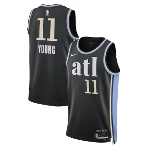 Trae Young Atlanta Hawks Nike Unisex 2023/24 Swingman Jersey Black City Edition Elegant Ideal for Collectors