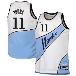 Trae Young Atlanta Hawks Nike Youth 2024/25 Swingman Player Jersey City Trendy Edition White Perfect for Game Day