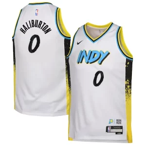 Tyrese Haliburton Indiana Pacers Fabulous Nike Youth 2024/25 Swingman Player Jersey City Edition White for Basketball Enthusiasts