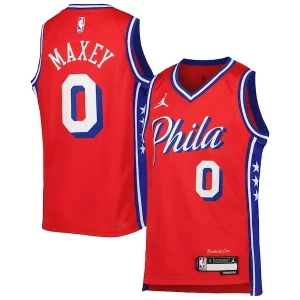 Tyrese Maxey Philadelphia 76ers Jordan Brand Youth Swingman Jersey Statement Edition Red Premium Perfect for Game Day