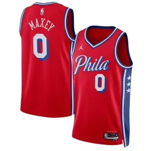 Tyrese Maxey Philadelphia 76ers Jordan Fabulous Brand Unisex Swingman Jersey Statement Edition Red Ideal for Collectors