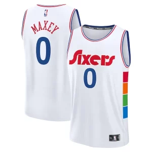 Tyrese Maxey Philadelphia 76ers Gorgeous 2024/25 Fast Break Player Jersey City Edition White Ideal for Collectors