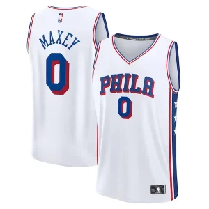 Tyrese Maxey Philadelphia 76ers Youth Fast Break Replica Player Jersey Association Edition Eye - catching White Ideal for Collectors