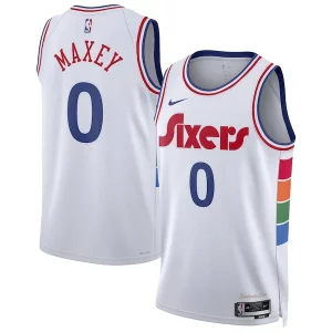 Tyrese Maxey Trendy Philadelphia 76ers Nike Unisex 2024/25 Swingman Player Jersey City Edition White Great for Fans