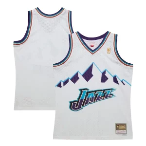 Utah Jazz 1996 97 Hardwood Classics Swingman Jersey Premium White Great for Fans