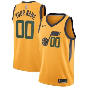 Utah Jazz Nike Swingman Trendy Custom Jersey Statement Edition Gold Great for Fans