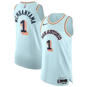Victor Chic Wembanyama San Antonio Spurs Nike 2024/25 Authentic Player Jersey City Edition Light Blue Ideal for Collectors