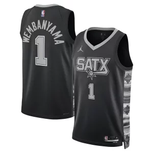 Victor Wembanyama San Antonio Spurs Jordan Brand Unisex Premium Swingman Jersey Statement Edition Black Must - Have for Jerseys Lovers