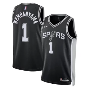 Victor Wembanyama San Antonio Spurs Nike Unisex 2023 NBA Draft Unique First Round Pick Swingman Jersey Icon Edition Black Great for Fans
