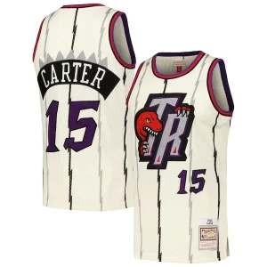 Vince Carter Toronto Fabulous Raptors Chainstitch Swingman Jersey Cream Ideal for Collectors