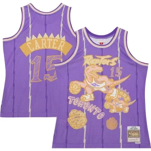 Vince Carter Toronto Raptors 1998/99 Stylish Swingman Sidewalk Sketch Jersey Purple for Basketball Enthusiasts