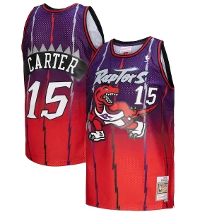 Vince Carter Toronto Raptors Chic 1998/99 Hardwood Classics Fadeaway Swingman Player Jersey Red/Purple Perfect for Game Day