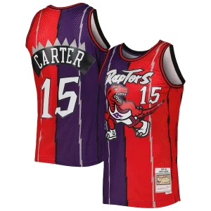Vince Carter Toronto Raptors Hardwood Classics 1998/99 Chic Split Swingman Jersey Purple/Red Ideal for Collectors