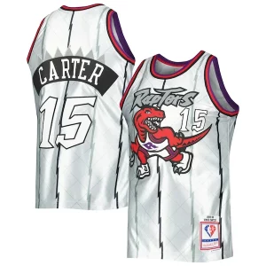 Vince Carter Toronto Raptors Unique 1998/99 Hardwood Classics 75th Anniversary Swingman Jersey Platinum Ideal for Collectors