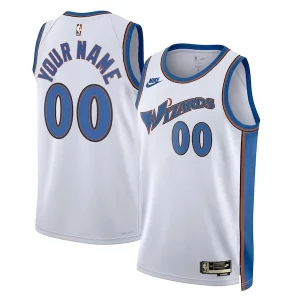 Washington Wizards Nike Unisex 2022/23 Custom Swingman Jersey Classic Edition Stylish White Must - Have for Jerseys Lovers