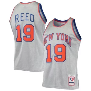 Willis Reed New York Knicks 75th Anniversary Gorgeous 1969/70 Hardwood Classics Swingman Jersey Silver Perfect for Game Day