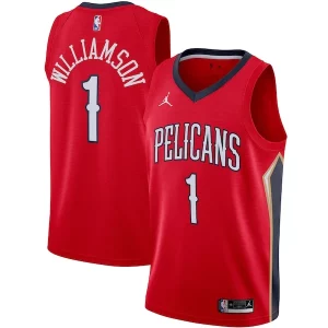 Zion Williamson Gorgeous New Orleans Pelicans Jordan Brand 2020/21 Swingman Jersey Statement Edition Red Must - Have for Jerseys Lovers