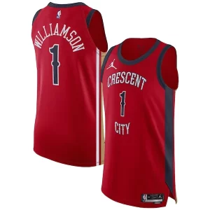 Zion Williamson New Elegant Orleans Pelicans Jordan Brand Authentic Jersey Association Edition Red Great for Fans
