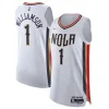 Zion Williamson New Elegant Orleans Pelicans Nike 2021/22 Swingman Jersey City Edition White Ideal for Collectors